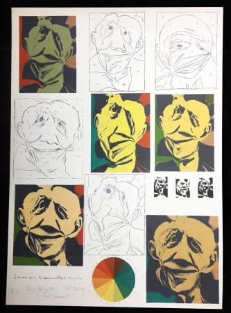 リトグラフ Bury - Étude pour « Les Demoiselles d’Avignon », 1973.