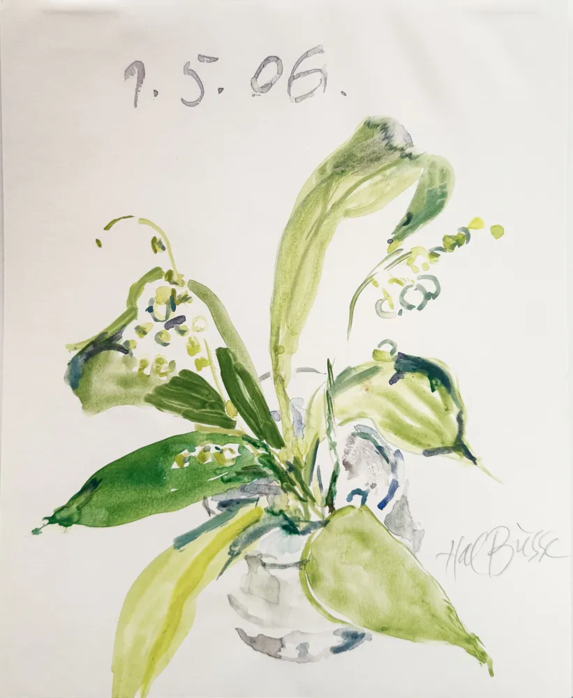 モノタイプ Busse - Hal Busse Female artist original watercolour