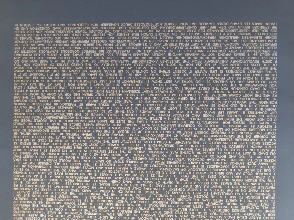 シルクスクリーン Byars - The golden Tower, 1974. Diptychon. 