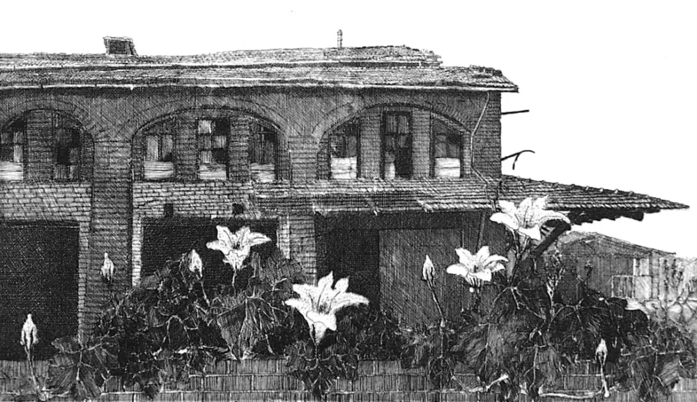 エッチング Cacciarini - Il giardino della fabbrica