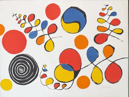 リトグラフ Calder - Alexander Calder (1898-1976) -Floating Helix -Color lithograph on paper - 1976