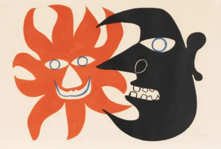リトグラフ Calder - Black Moon and Red Sun, ca