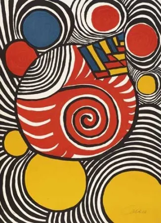 リトグラフ Calder - Spirales et pyramides