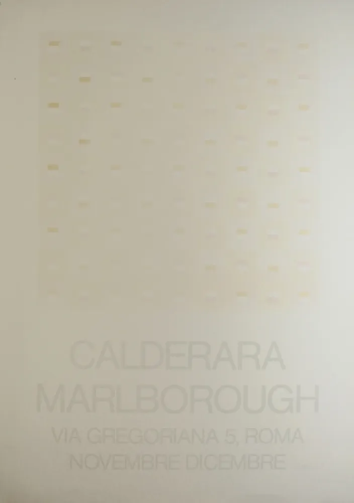 シルクスクリーン Calderara - Marlborough (SIGNED silkscreen exhibition poster on fine paper)