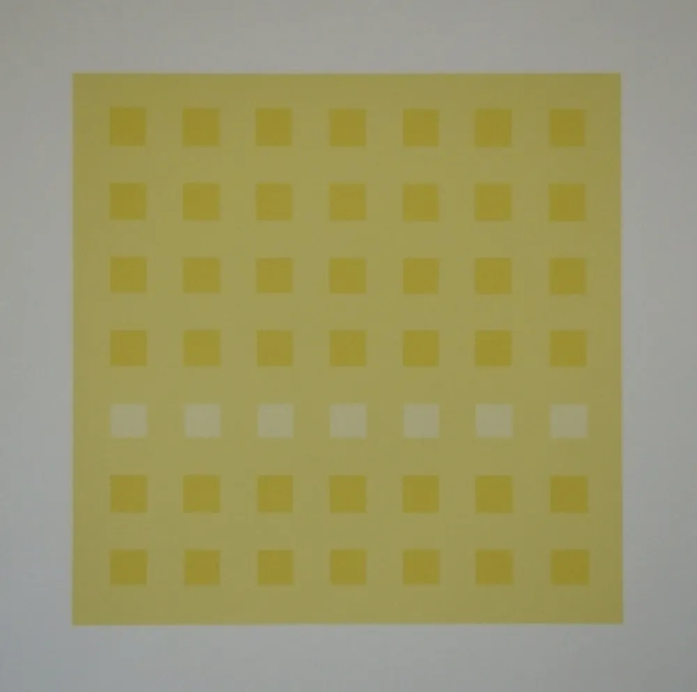 シルクスクリーン Calderara - Yellow Squares