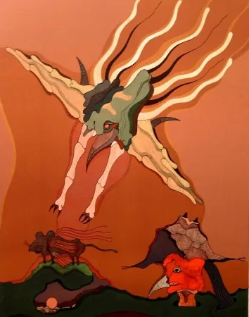 リトグラフ Camacho  - Catching bird