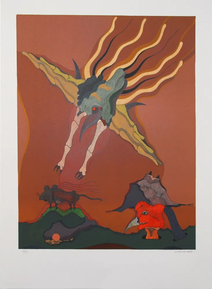 リトグラフ Camacho  - Catching Bird