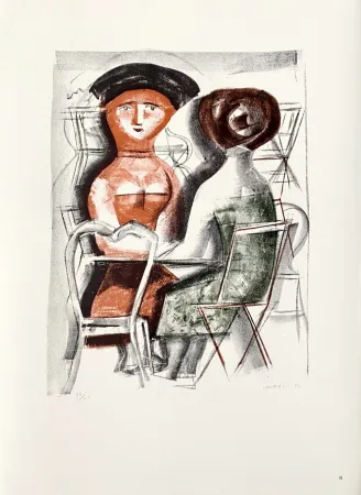 リトグラフ Campigli (After) - Al Tavolino