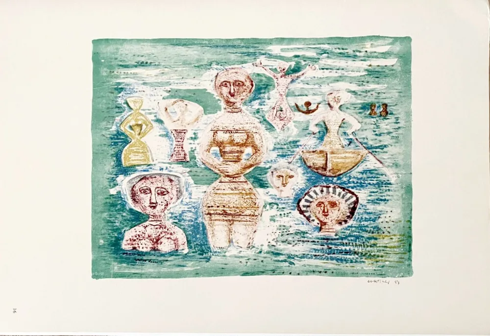 リトグラフ Campigli (After) - Bagnanti