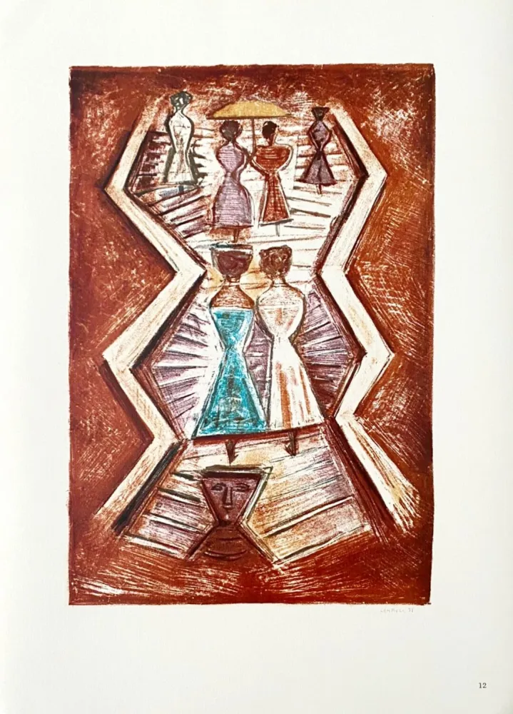 リトグラフ Campigli (After) - Scalinata