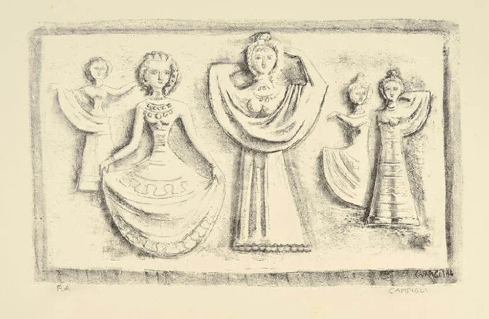 リトグラフ Campigli - DANZE NOTTURNE, 1944