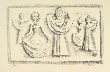 リトグラフ Campigli - DANZE NOTTURNE, 1944