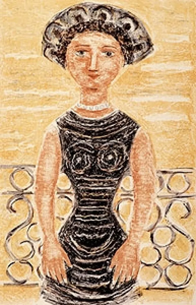 リトグラフ Campigli - Donne al balcone