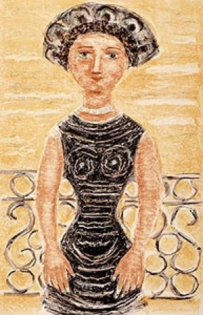 リトグラフ Campigli - Donne al balcone