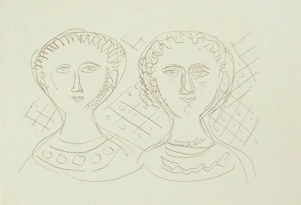 彫版 Campigli - Due visi