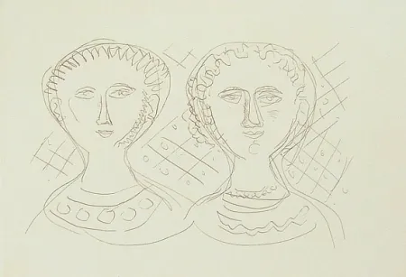 彫版 Campigli - Due visi