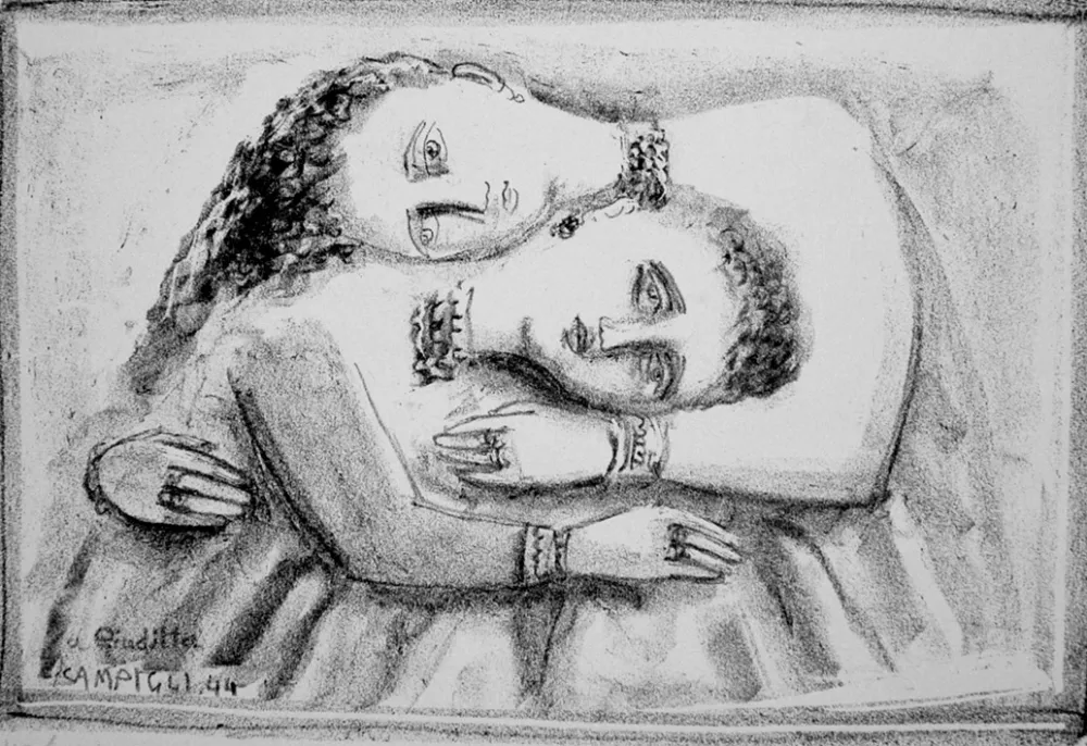 リトグラフ Campigli - Il distacco