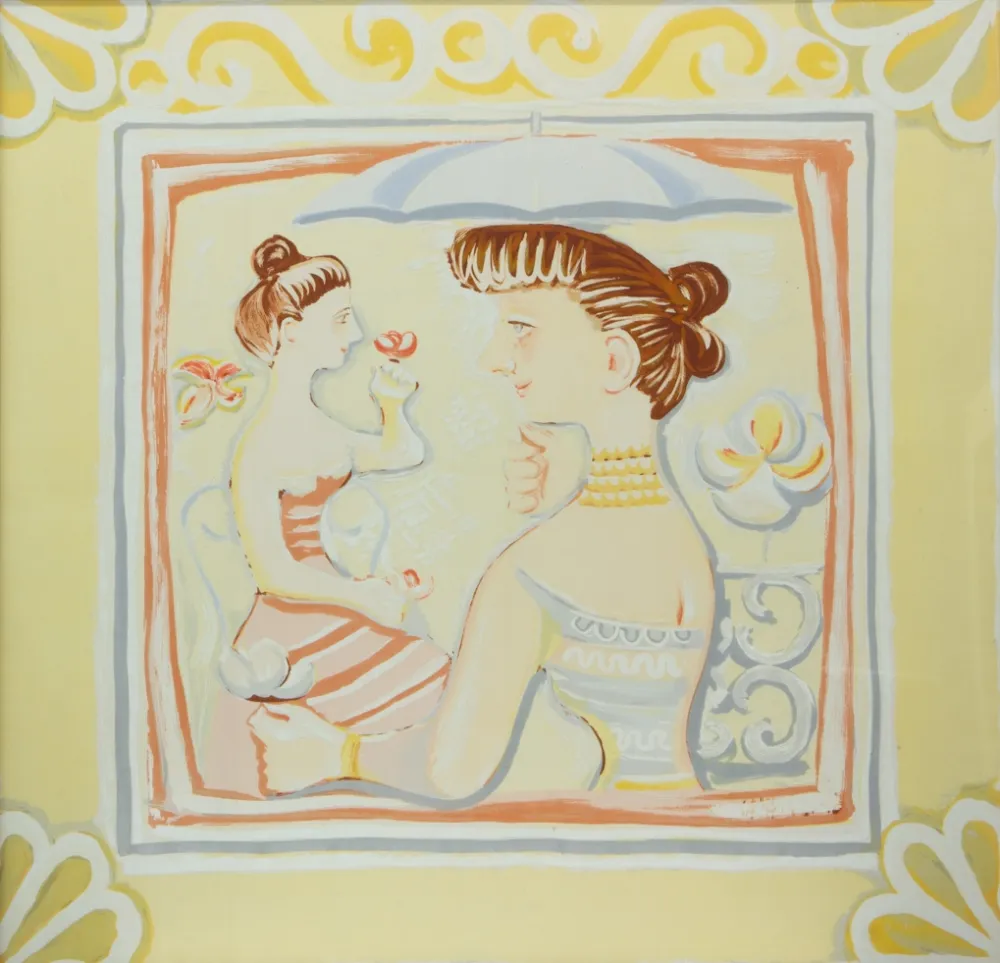 シルクスクリーン Campigli - PASSEGGIATA