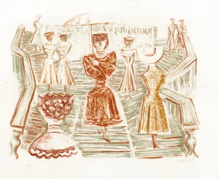 リトグラフ Campigli - Scalinata