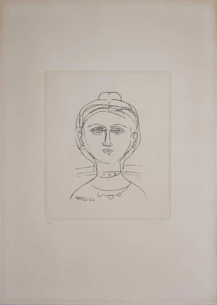 彫版 Campigli - Volto femminile