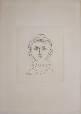 彫版 Campigli - Volto femminile