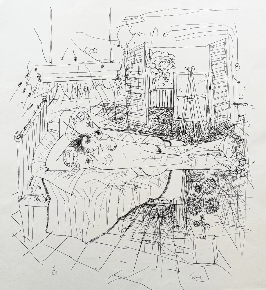 リトグラフ Cane - Nu à l'atelier III