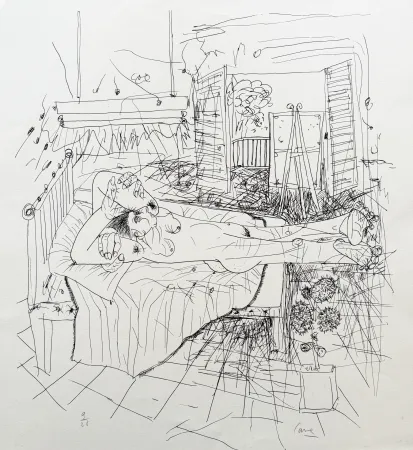 リトグラフ Cane - Nu à l'atelier III