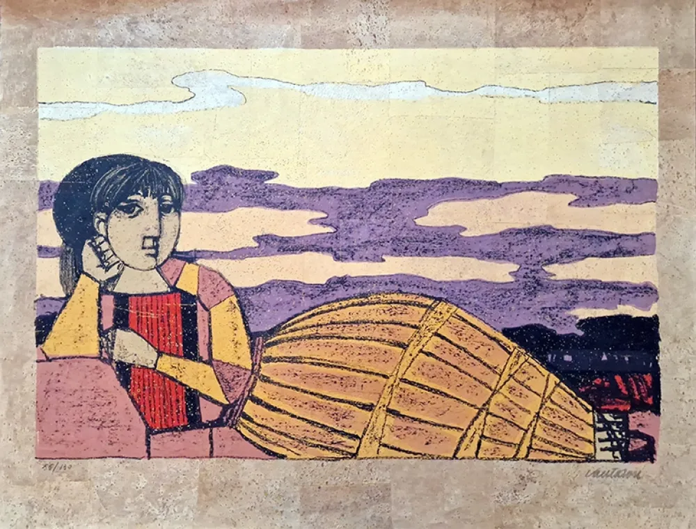 リトグラフ Cantatore - Odalisca