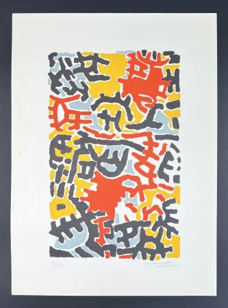 リトグラフ Capogrossi - Giuseppe Capogrossi (1900-1972) - Coloured lithograph on paper - 1952