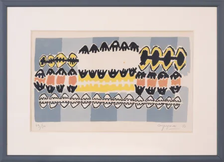 リトグラフ Capogrossi - Giuseppe Capogrossi (1900-1972) - Coloured lithograph on paper - 1953