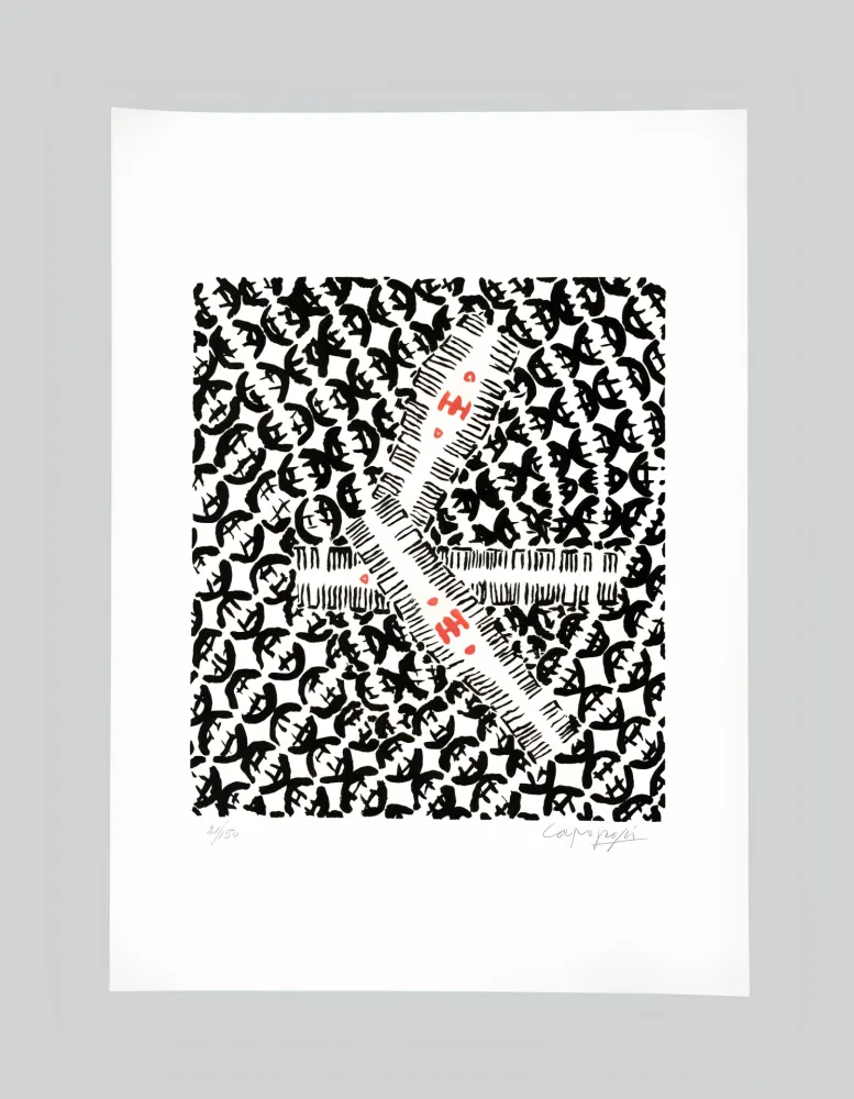 リトグラフ Capogrossi - Giuseppe capogrossi (1900–1972) - Lithography on Fabriano paper - 1957