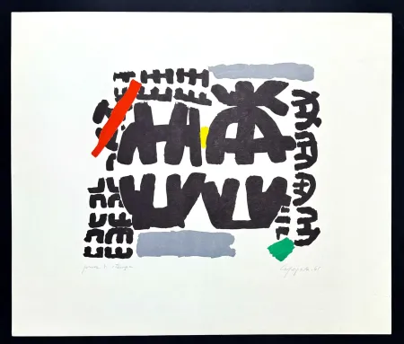 技術的なありません Capogrossi - Giuseppe Capogrossi (1900–1972) - Zincography on paper - 1958