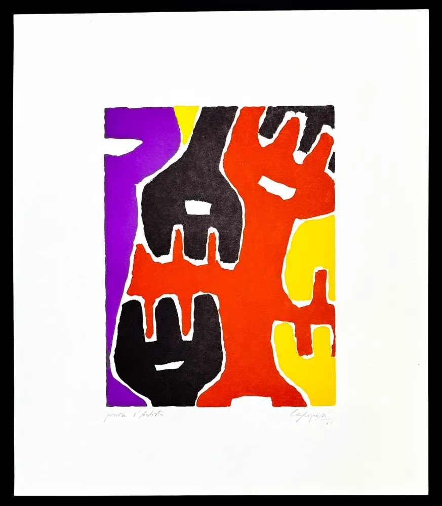 技術的なありません Capogrossi - Giuseppe Capogrossi (1900–1972) - Zincography on paper - 1961