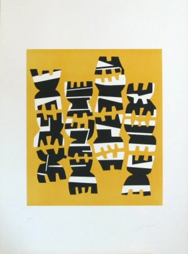 リトグラフ Capogrossi - Quarzo n°8