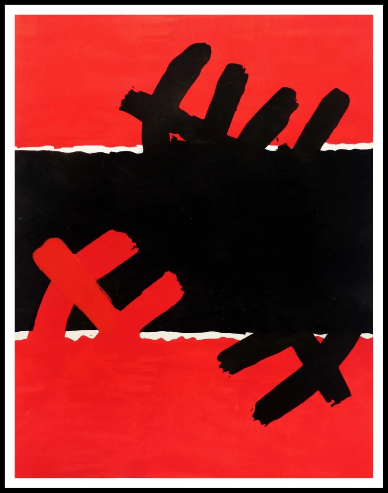 ステンシル Capogrossi - SURFACE ROUGE ET NOIR