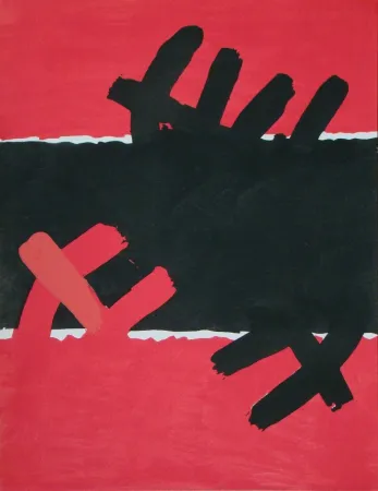 ステンシル Capogrossi - Surface rouge et noire