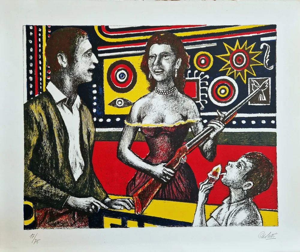 リトグラフ Carletti - Tiro a segno