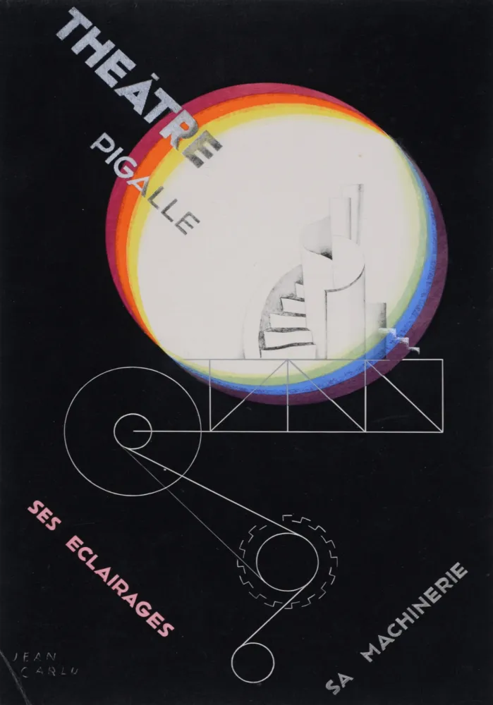 リトグラフ Carlu - Théâtre Pigalle, ses éclairages, sa machinerie, c. 1929