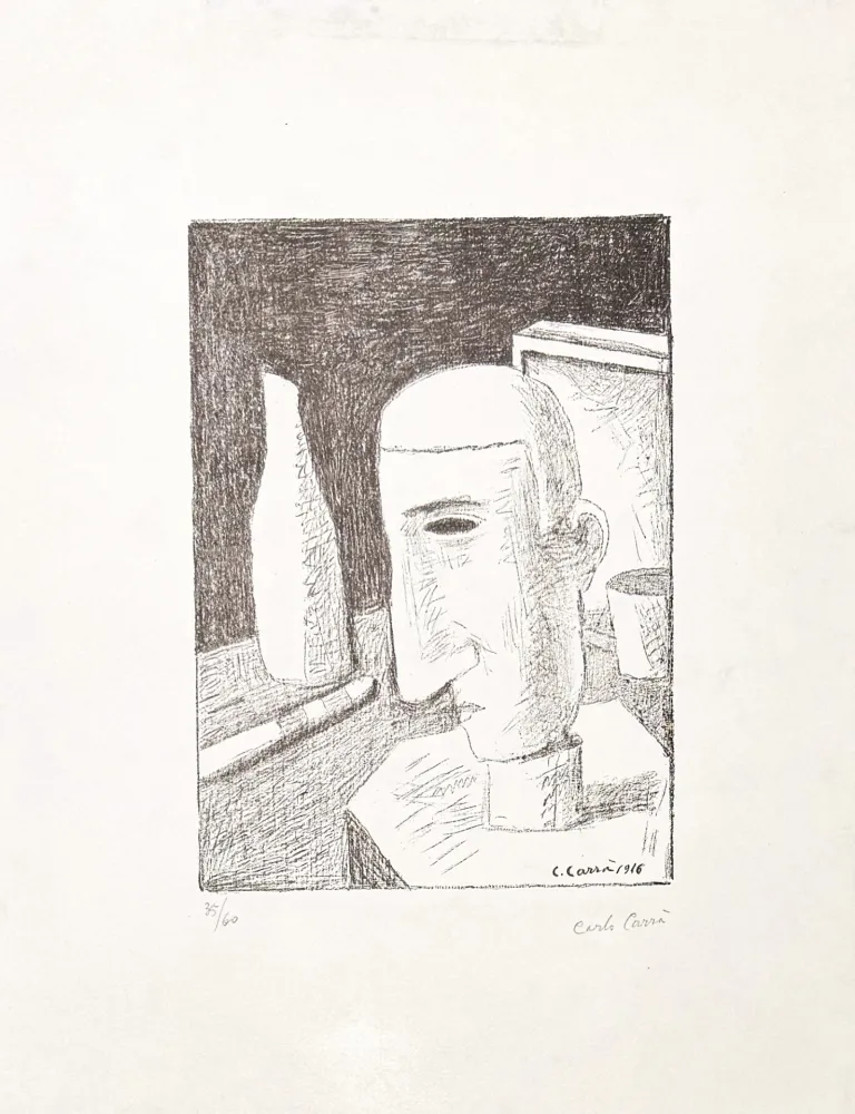 リトグラフ Carra - Carlo Carrà (1881–1966) – Gentiluomo ubriaco – Zinc lithograph – 1949