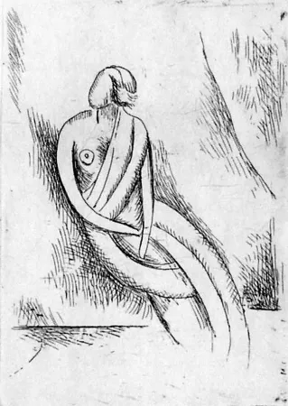 エッチング Carra - Figura femminile