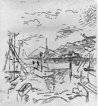 彫版 Carra - Piccolo molo I, 1924