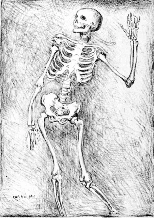 リトグラフ Carra - Scheletro danzante