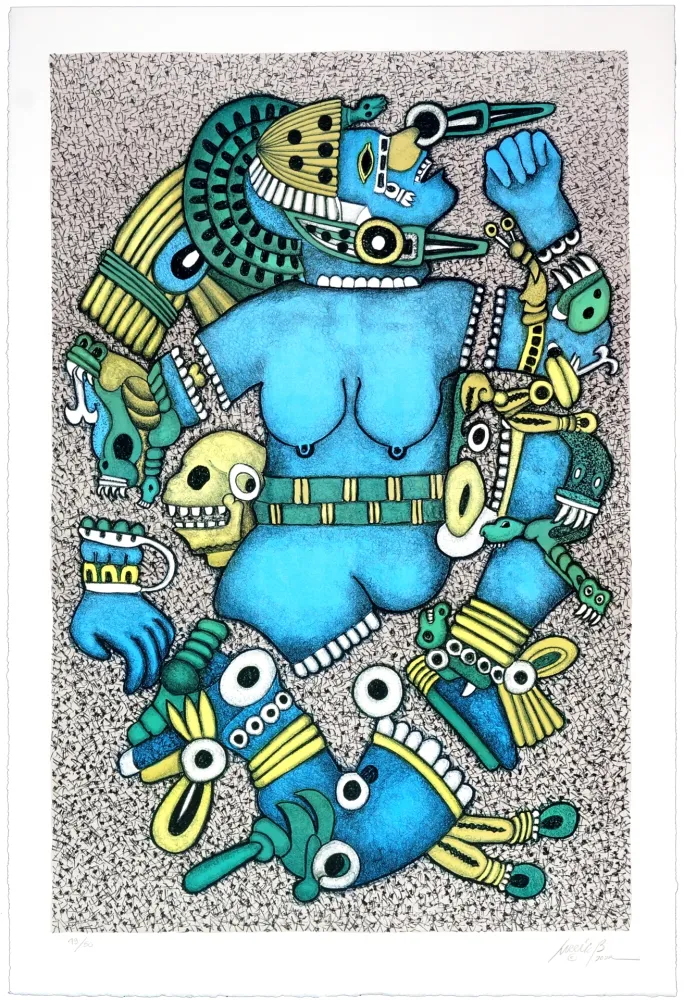 リトグラフ Carrasco Bretón - Coyolxauhqui