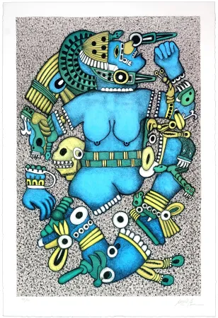 リトグラフ Carrasco Bretón - Coyolxauhqui