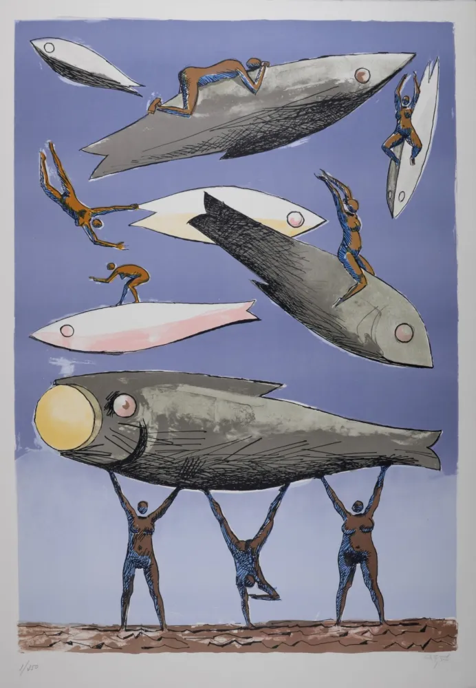 リトグラフ Carybe - Composition