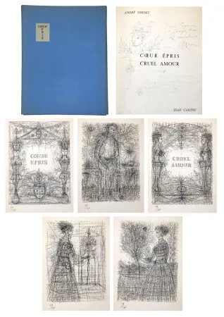 挿絵入り本 Carzou - André VERDET Coeur épris, cruel amour. Pointes sèches originales de Jean Carzou
