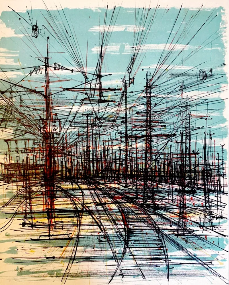 リトグラフ Carzou - La voie ferrée