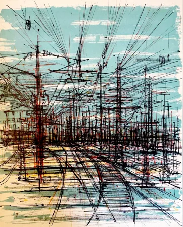 リトグラフ Carzou - La voie ferrée