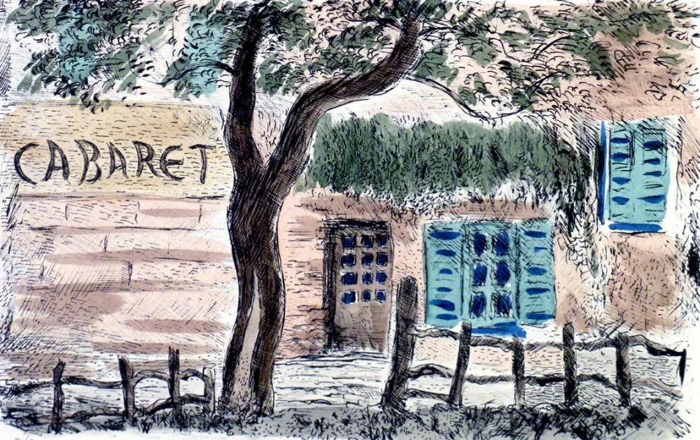 リトグラフ Cascella - Cabaret Lapin Agil a Montmartre