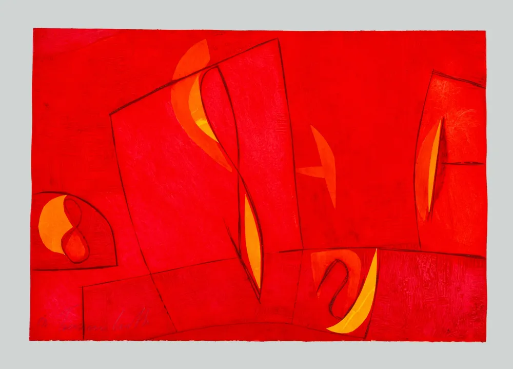 エッチングと　アクチアント Cascella - Composizione rossa